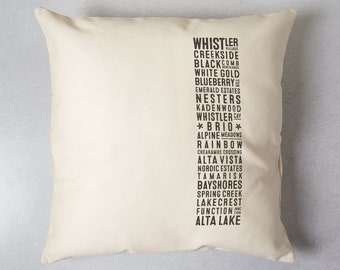 Whistler Neighbourhoods Pillow
