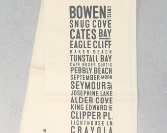 Bowen Island Beaches Tea Towel