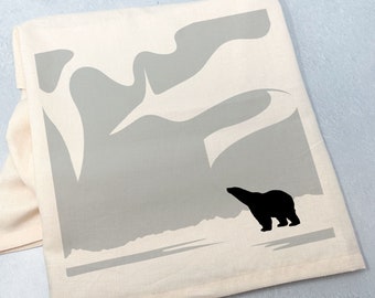 Legends of the North Polar Bear Tea Towel