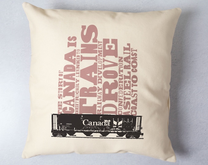 Rail Car Pillow Cover Canadian Icons Railway Decor