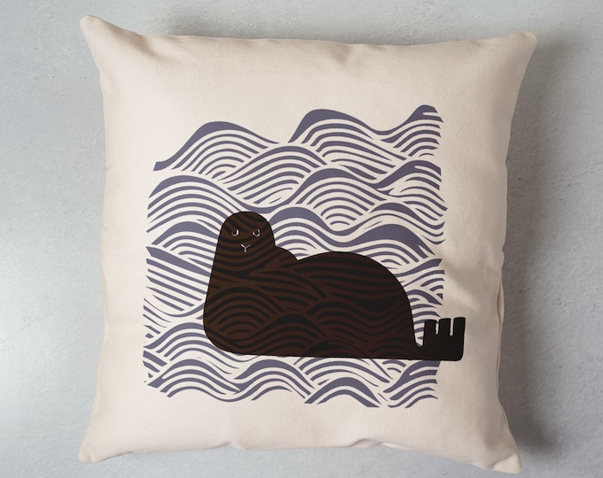Abstract Animals Sea Lion Pillow Designer Decor
