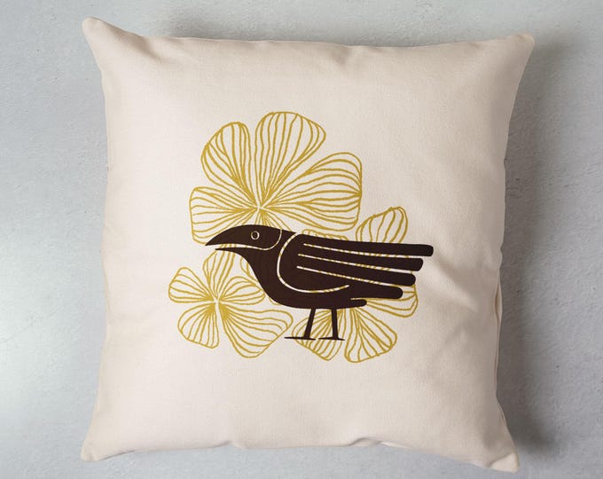 Abstract Animals Raven Pillow Designer Decor