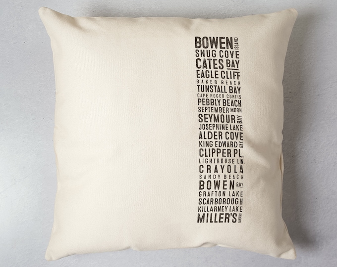 Bowen Island Bus Scroll Pillow