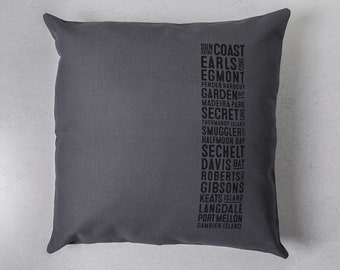 Sunshine Coast Bus Scroll Pillow