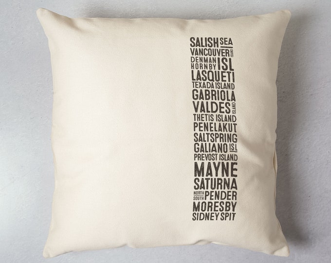 Salish Sea/Gulf Islands Bus Scroll Pillow