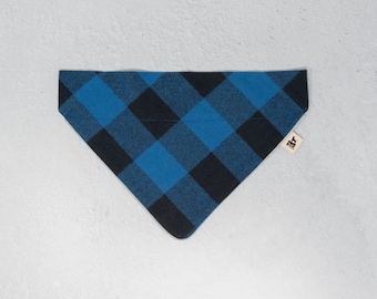 Dog Bandana Buffalo Plaid Puppy Gift Dog Accessories in Red, Blue, Green and Grey Gray