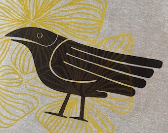 Abstract Animals Raven Tea Towel