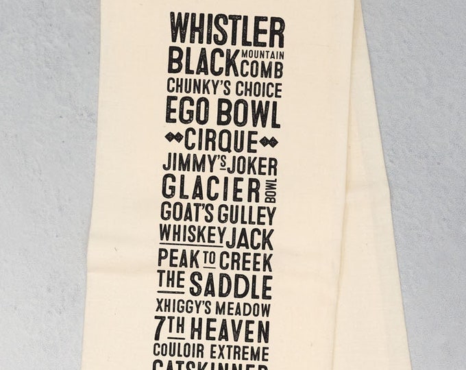 Whistler/Blackcomb Ski Runs Tea Towel