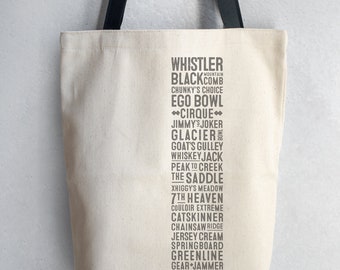 Whistler Ski Runs Shopping Bag