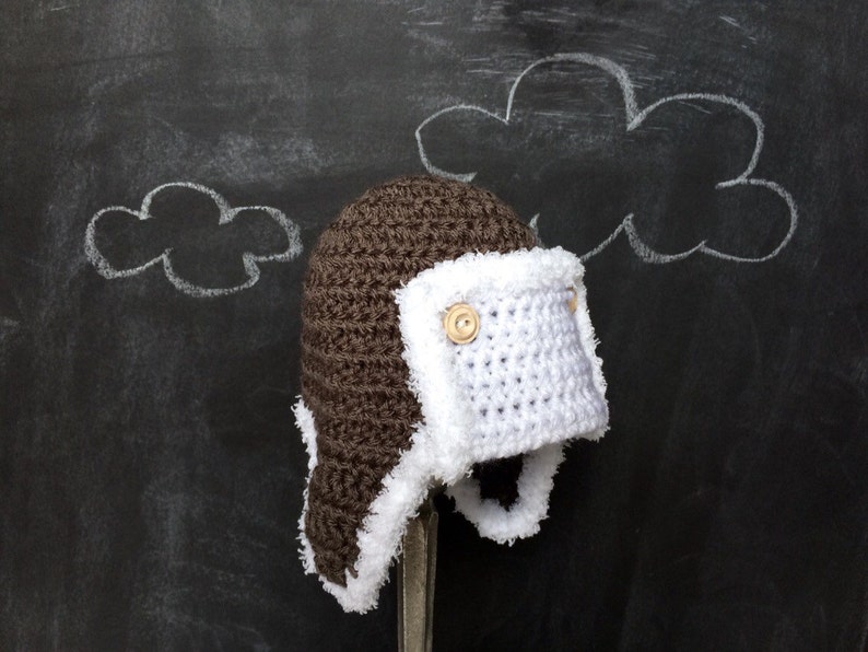 Aviator hat baby boy brown ear flap Etsy