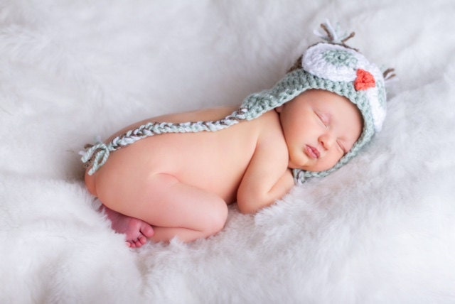 Owl hat baby child boy girl crochet