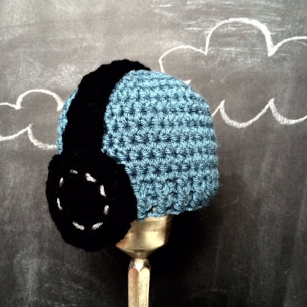 Headphones hat boy crochet