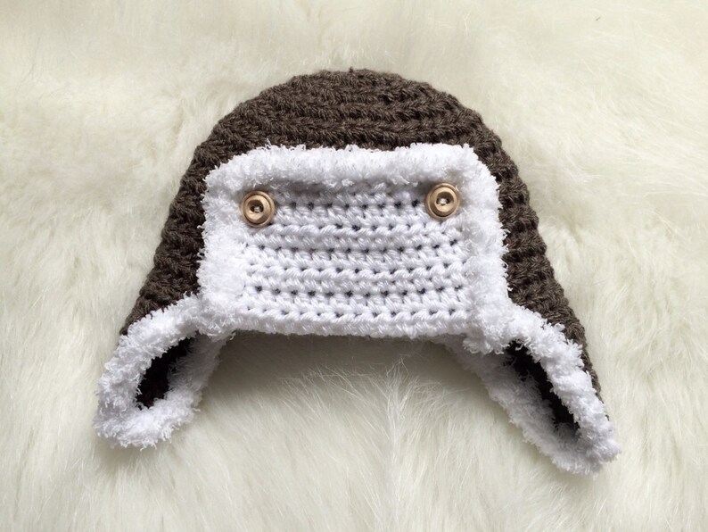 Aviator hat baby boy brown ear flap Etsy