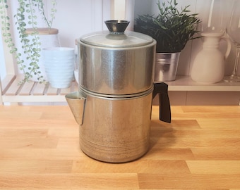 Vintage Chilton Ware Aluminum Drip 7 Cup Coffee Pot | Metal Coffee Pot | Old Coffee Maker | Antique Perculator | Farmhouse Kitchen