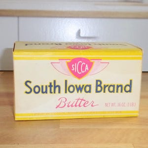 Vintage Butter Box - Old Butter Box - South Iowa Brand - Food Advertising - Farmhouse Kitchen - Butter Box Vintage - Butter Advertising