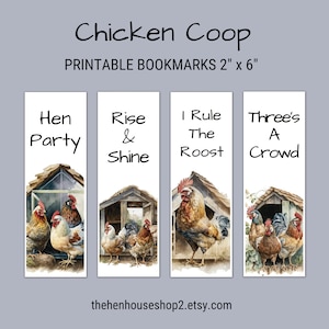 Printable Chicken Bookmarks for Chicken Lovers | Chicken Quotes | Chicken Lover Gift | Bookmark Bundle | Gift For Women