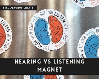 You Hear With Your Ears Listen With Your Brain Magnet - Audiology Gift