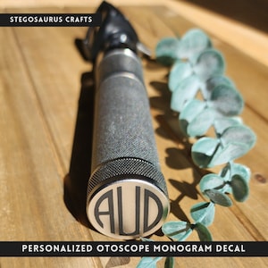 Custom + personalized Otoscope Monogram Decal - perfect for audiologists, ENTs, physicians, and more as a gift