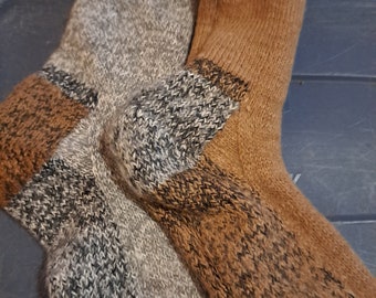 Alpaca stockings - winter stockings - XL size stockings - Wool stockings