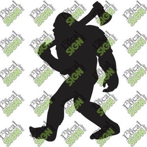 Vector - Sasquatch with axe, BigFoot - Digital Download