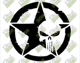 Vector - Punisher Skull and Army Star - Digital Download