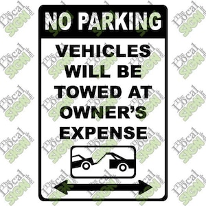Stockfoto - Er worden geen parkeervoertuigen gesleept op kosten van de eigenaar - Digitale download