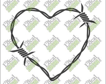 Vector - Barbed Wire Heart - Digital Download