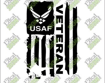 Vector - USAF Veteran Flag - Digital Download