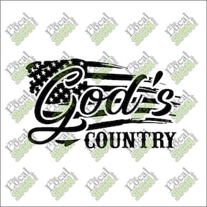 Vector -  God&#39;s Country American Flag - Digital Download