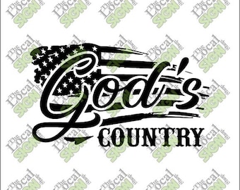 Vector -  God&#39;s Country American Flag - Digital Download
