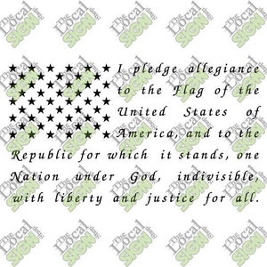 Vector - Pledge of Allegiance American Flag - Digital Download