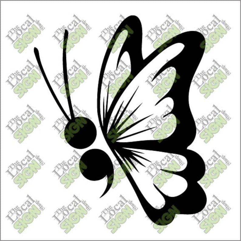 Vector - Semi Colon Butterfly - Digital Download - Etsy