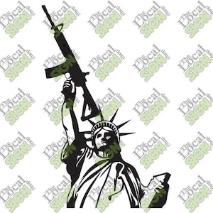 Fotomural - Estátua da Liberdade AR15 - Download digital
