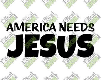 Vektor - Amerika behöver Jesus - Digital nedladdning