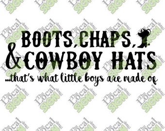 Vector - Boots Chaps and Cowboy Hats- Digital Download