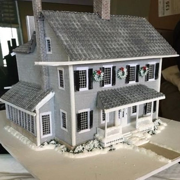 Custom scale model of your house or business, Message Me Prior to Purchase, lit and winterized, capture familial history of a home long gone