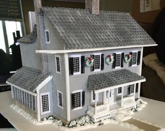 Custom scale model of your house or business, Message Me Prior to Purchase, lit and winterized, capture familial history of a home long gone