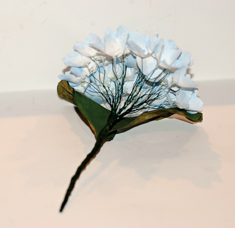 Paper Hydrangea Blue Hydrangeas Handmade Single Stem - Etsy