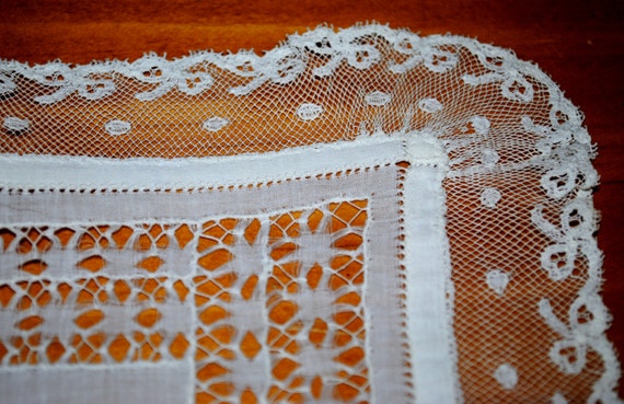 Bridal Handkerchief, Antique Handkerchief, Hand S… - image 3