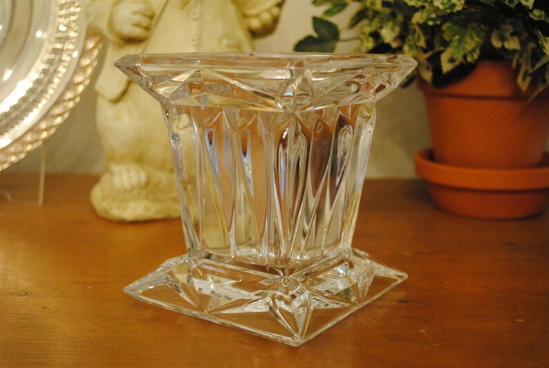 Crystal Vase/candle Holder Vintage German Lead Crystal Etsy