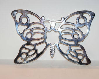 Silver Plate Butterfly Trivet, Leonard Silver Butterfly, Silver Butterfly Wall Hanging, Butterfly Non-skid Counter Protector, Wall Decor