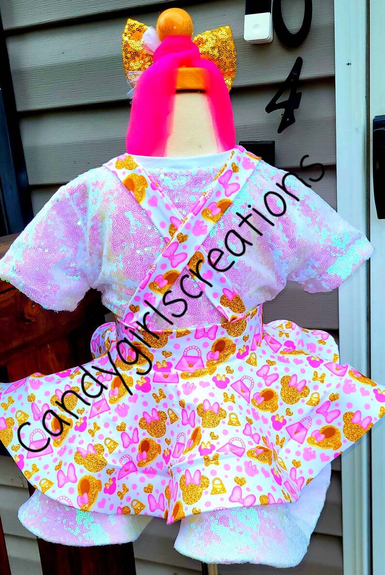 Custom Baby Girl Skater skirt Dress Birthday Minnie Pie Etsy