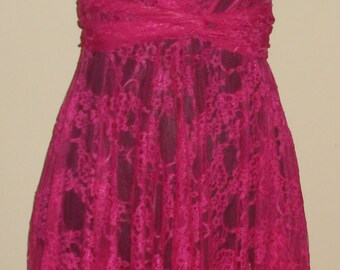 cerise pink evening dress