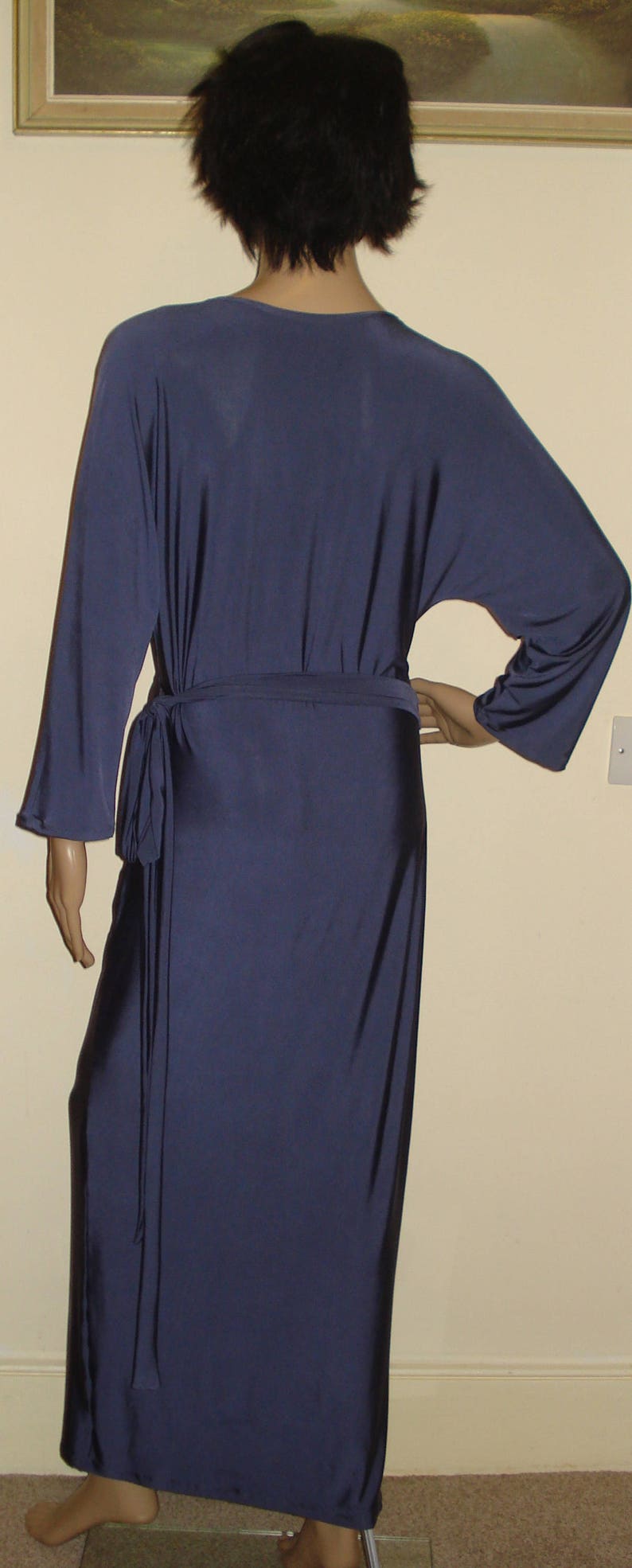 Wrap Dress kimono Dress Long Wrap Dress Made To Order Platinum Grey Wrapped Dress Robe