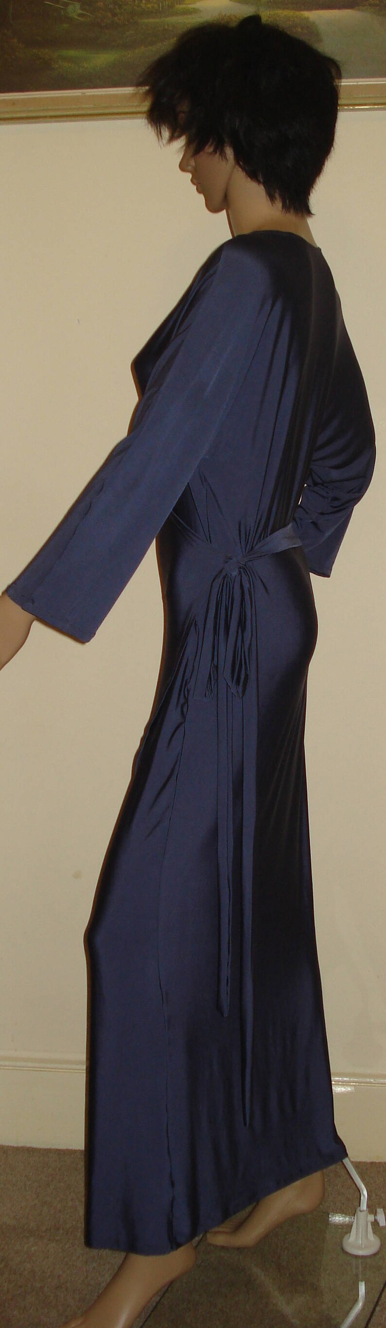 Wrap Dress kimono Dress Long Wrap Dress Made To Order Platinum Grey Wrapped Dress Robe