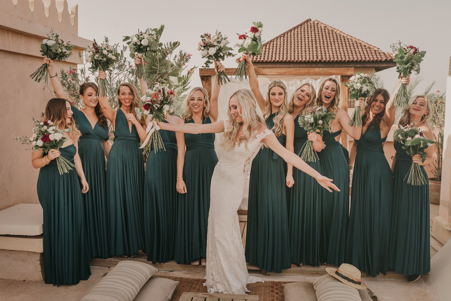forest green bridesmaid