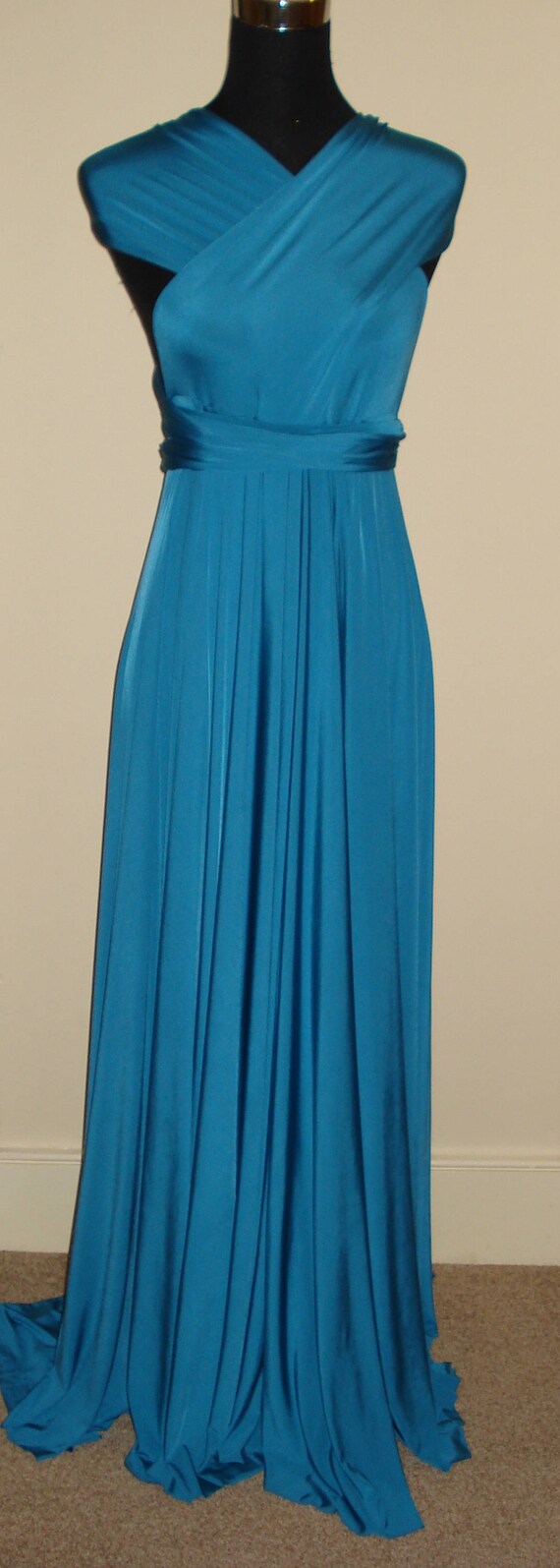 teal blue infinity dress