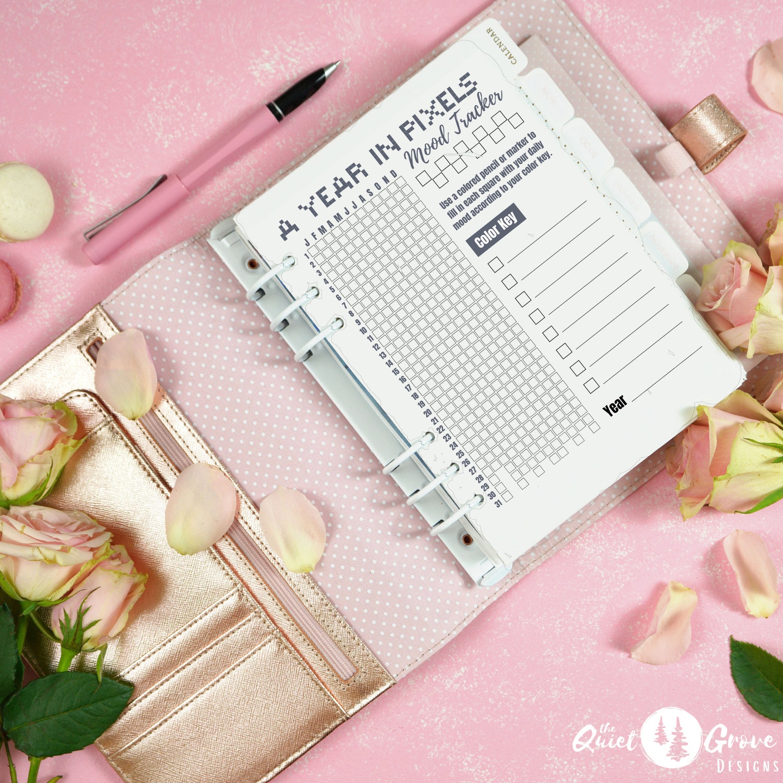 A Year in Pixels Mood Tracker Printable, Yearly Mood Tracker, Planner ...