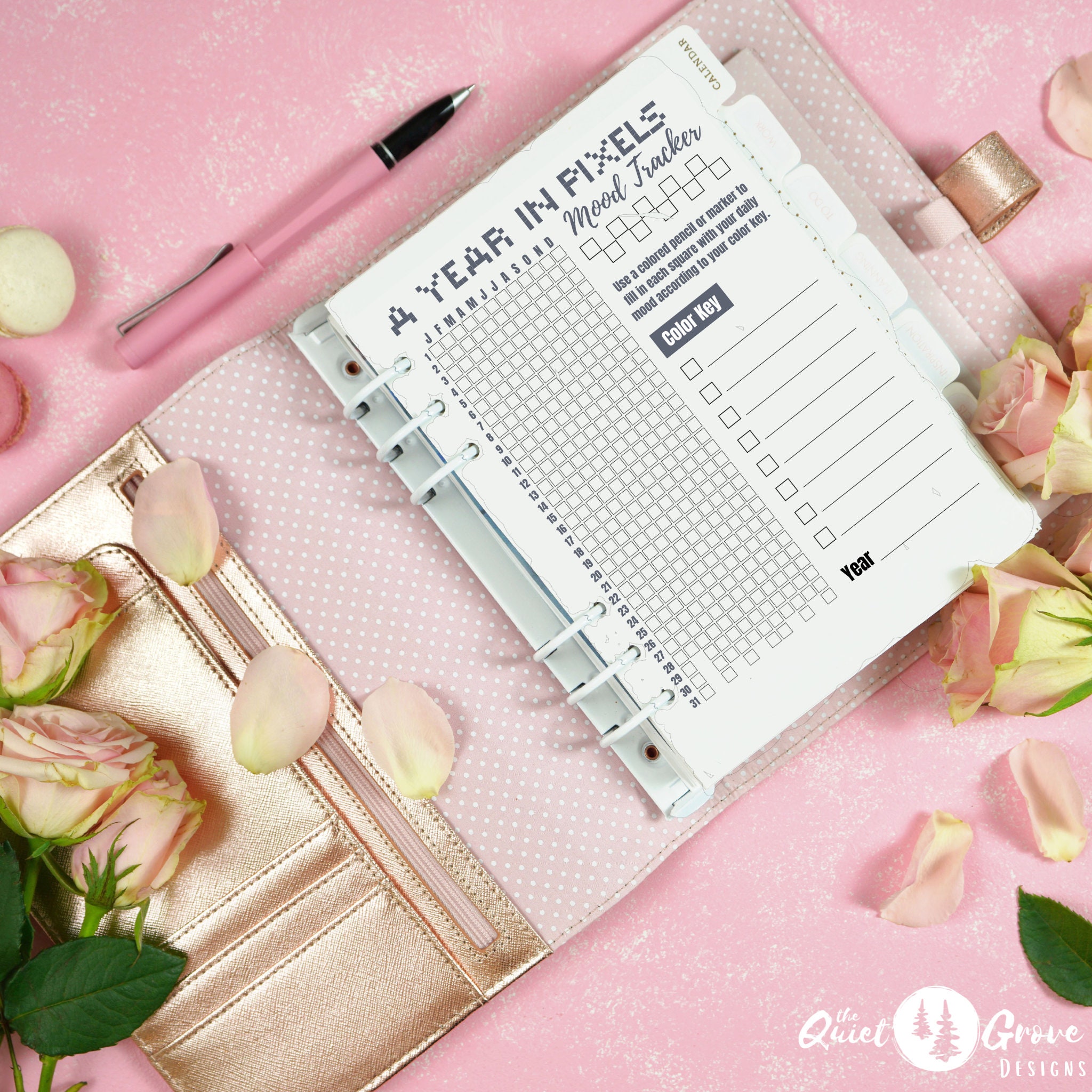 A Year in Pixels Mood Tracker Printable, Yearly Mood Tracker, Planner ...