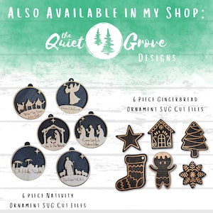 10 laser cut wizard-themed ornaments, Christmas Ornament SVG cut file, Wizard Ornaments, SVG, laser, glowforge image 6